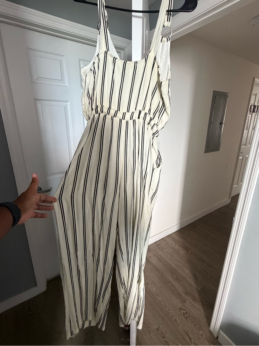 Striped Cream Wide-Leg Jumpsuit